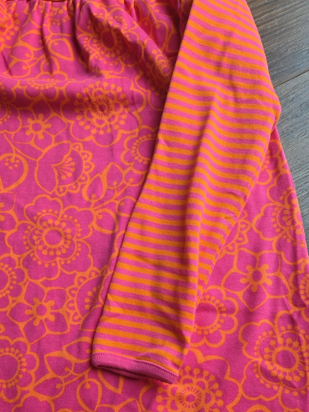 Hanna Andersson Pink And Orange Floral And Striped Play Dress